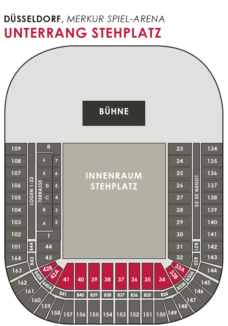 Sitzplätze arena oberhausen Sitzplan, Saalplan